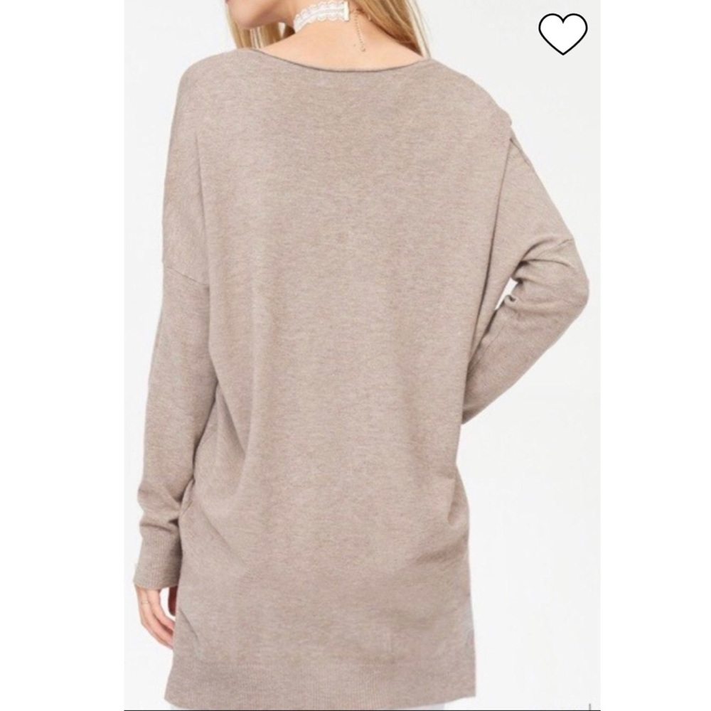 V-Neck Soft Sweater, Heather Mocha - Picture 4 of 10